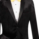 Vinci Slim Fit 2 Piece Velvet Tuxedo (Black) T-SV