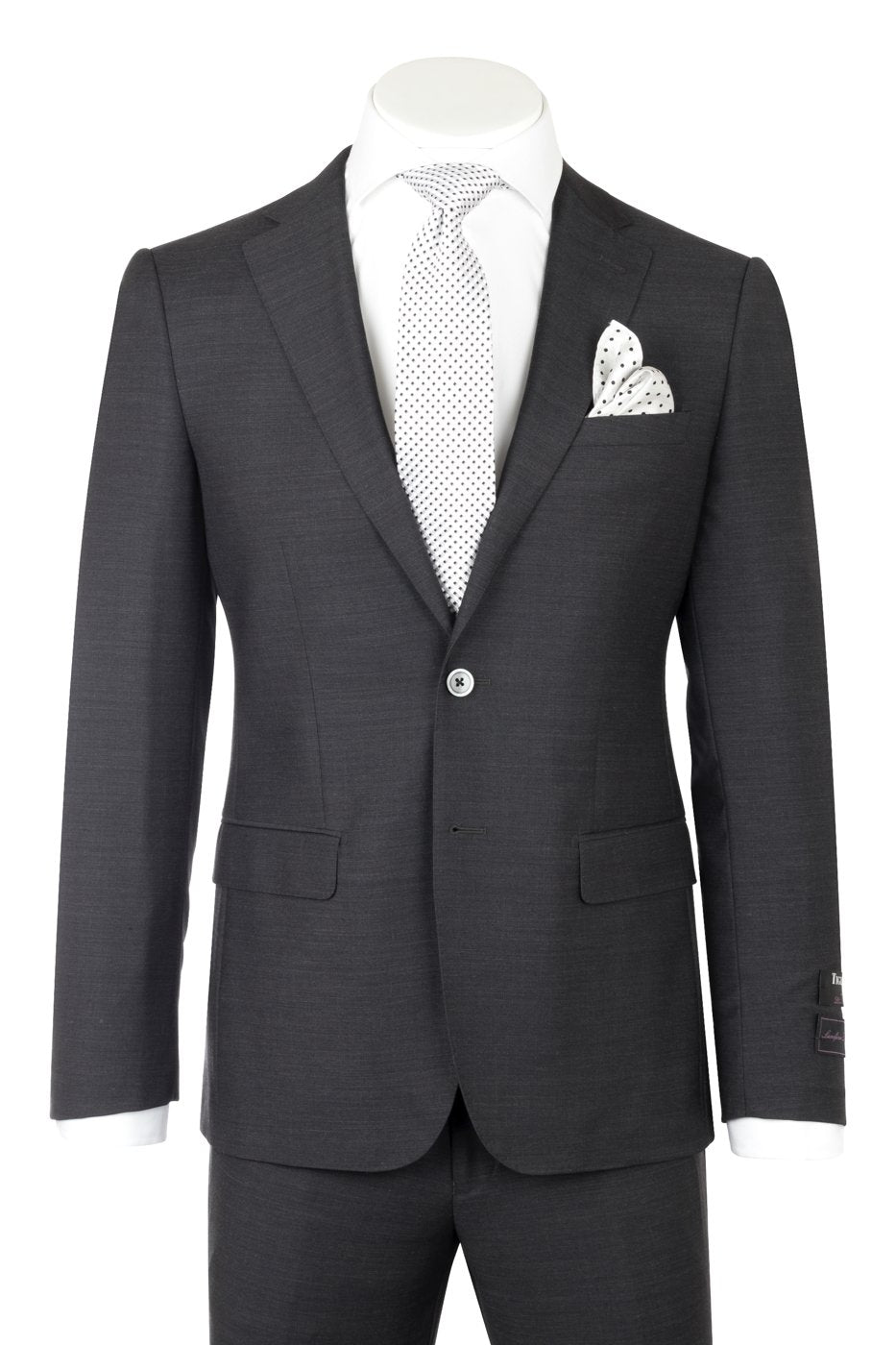 Porto Charcoal Gray, Slim Fit, Pure Wool Suit by Tiglio Luxe TIG1010