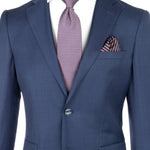 Novello Blue Sharkskin, Slim Fit, Pure Wool Suit by Tiglio Luxe TS4066/2