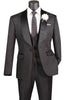 Vinci Slim Fit 3 Piece Single Button Jacquard Fabric Tuxedo (Black) TVSJ-1
