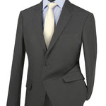 Vinci Ultra Slim Fit Single Breasted 2 Button Suit (Medium Gray) US-2PP