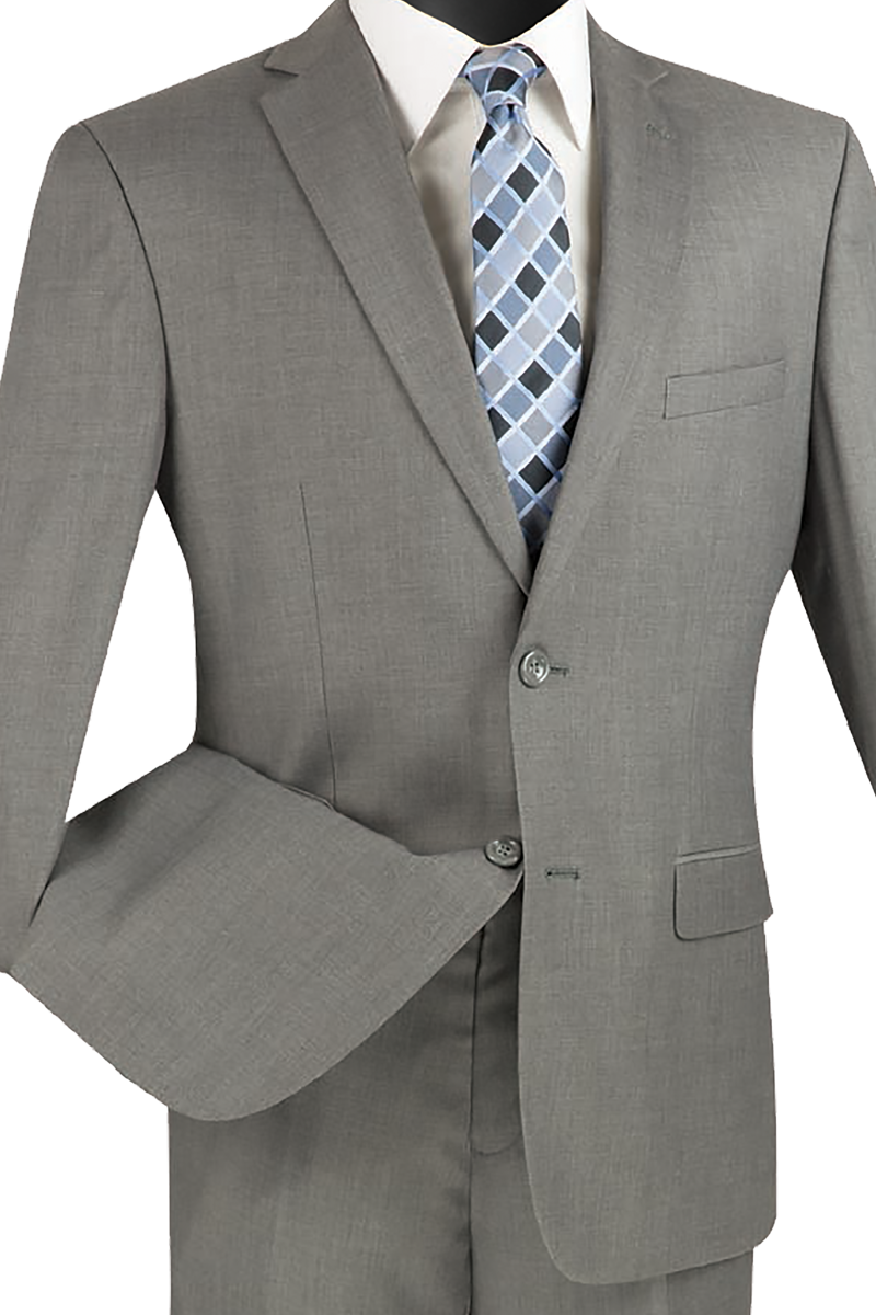 Vinci Ultra Slim Fit 2 Piece Business Suit (Gray) US900-1
