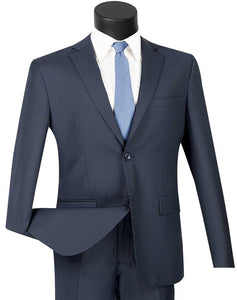 Vinci Ultra Slim Fit 2 Piece Business Suit (Navy) US900-1