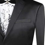 Vinci Ultra Slim Fit Stretch Sateen Suit (Black) UST-1