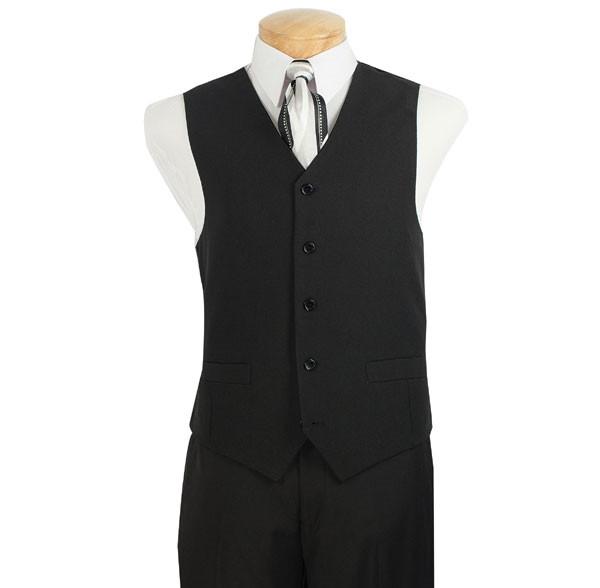 Vinci Regular Fit 5 Buttons Vest (Black) V-PP