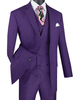 Vinci Regular Fit Glen Plaid 2 Button 3 Piece Suit (Purple) V2RW-13