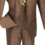 Vinci Regular Fit 3 Piece Suit (Chestnut) V2RW-7