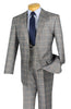 Vinci Regular Fit 3 Piece Suit (Gray) V2RW-7