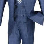 Vinci Regular Fit 3 Piece Suit (Oxford Blue) V2RW-7
