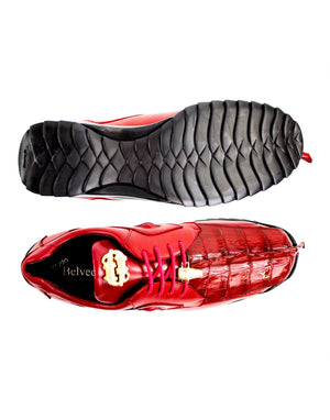 Belvedere - Vasco, Genuine Hornback Crocodile and Soft Calf Sneaker - Red - 336122