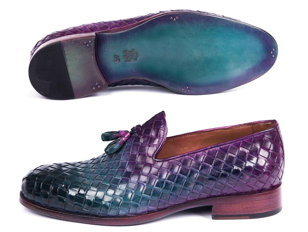 Paul Parkman Woven Leather Tassel Loafers Multicolor - WVN88-MIX