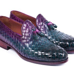 Paul Parkman Woven Leather Tassel Loafers Multicolor - WVN88-MIX