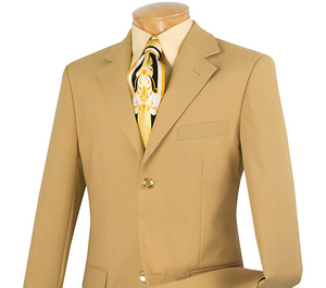 Vinci Regular Fit 2 Button Business Blazer (Gold) Z-2PP