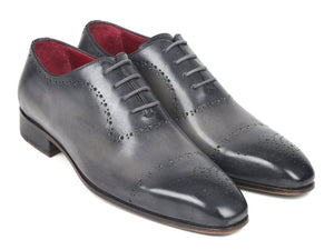 Paul Parkman Grey Hand-Painted Classic Brogues - ZLS34GRY