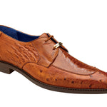 Belvedere - Bolero, Genuine Ostrich Leg and Ostrich Quill Dress Shoe - Ant. Almond - R43