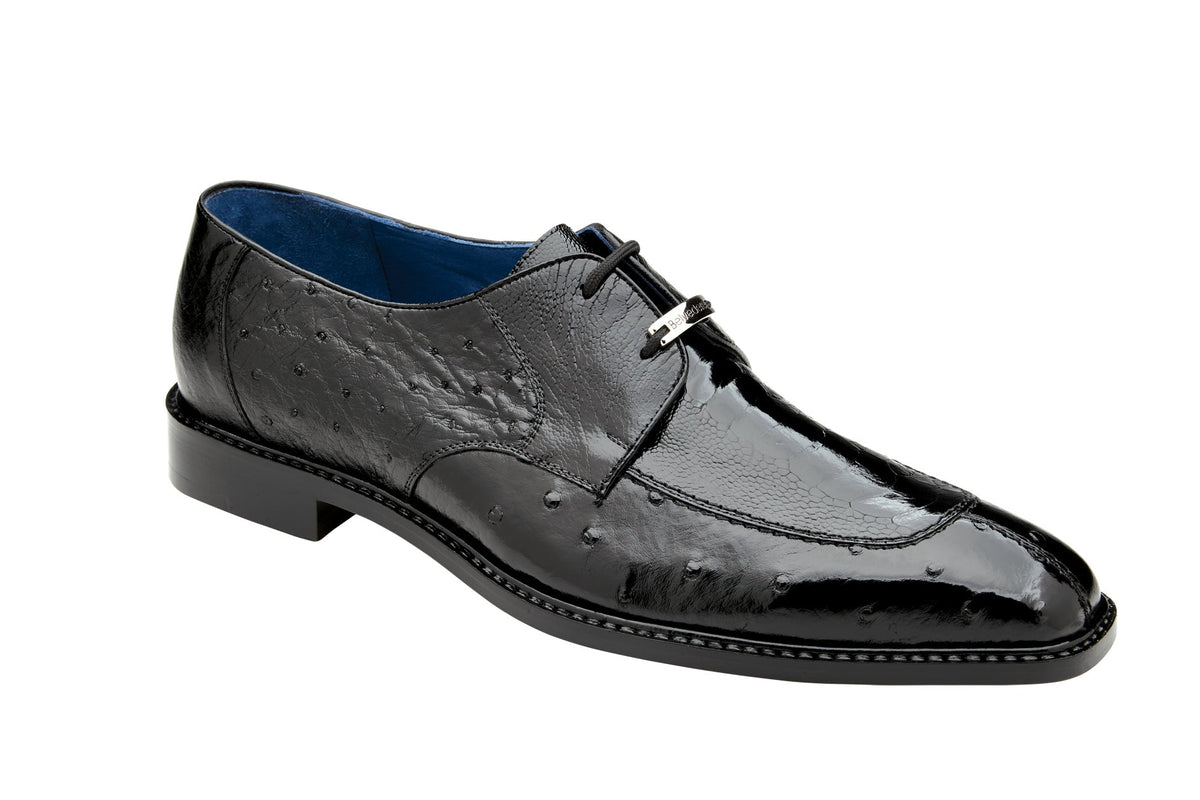 Belvedere - Orlando, Genuine Ostrich Quill Dress Shoe - Black - D01 (IN STORE) (SIZE 8.5, 11.5 and 15 ONLY)