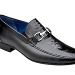 Belvedere - Bruno, Genuine Ostrich Leg and Italian Calf Loafer Dress Shoe - Black - 1026
