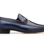 Belvedere - Bruno, Genuine Ostrich Leg and Italian Calf Loafer Dress Shoe - Navy - 1026