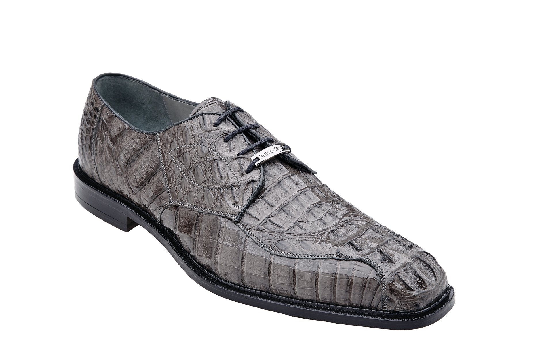 Belvedere - Chapo, Genuine Hornback Crocodile Dress Shoe - Gray - 1465