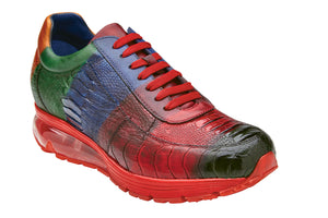 Belvedere - George, Genuine Ostrich Multi-Color Hand Painted Sneaker - Multi Color - E16