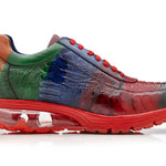 Belvedere - George, Genuine Ostrich Multi-Color Hand Painted Sneaker - Multi Color - E16