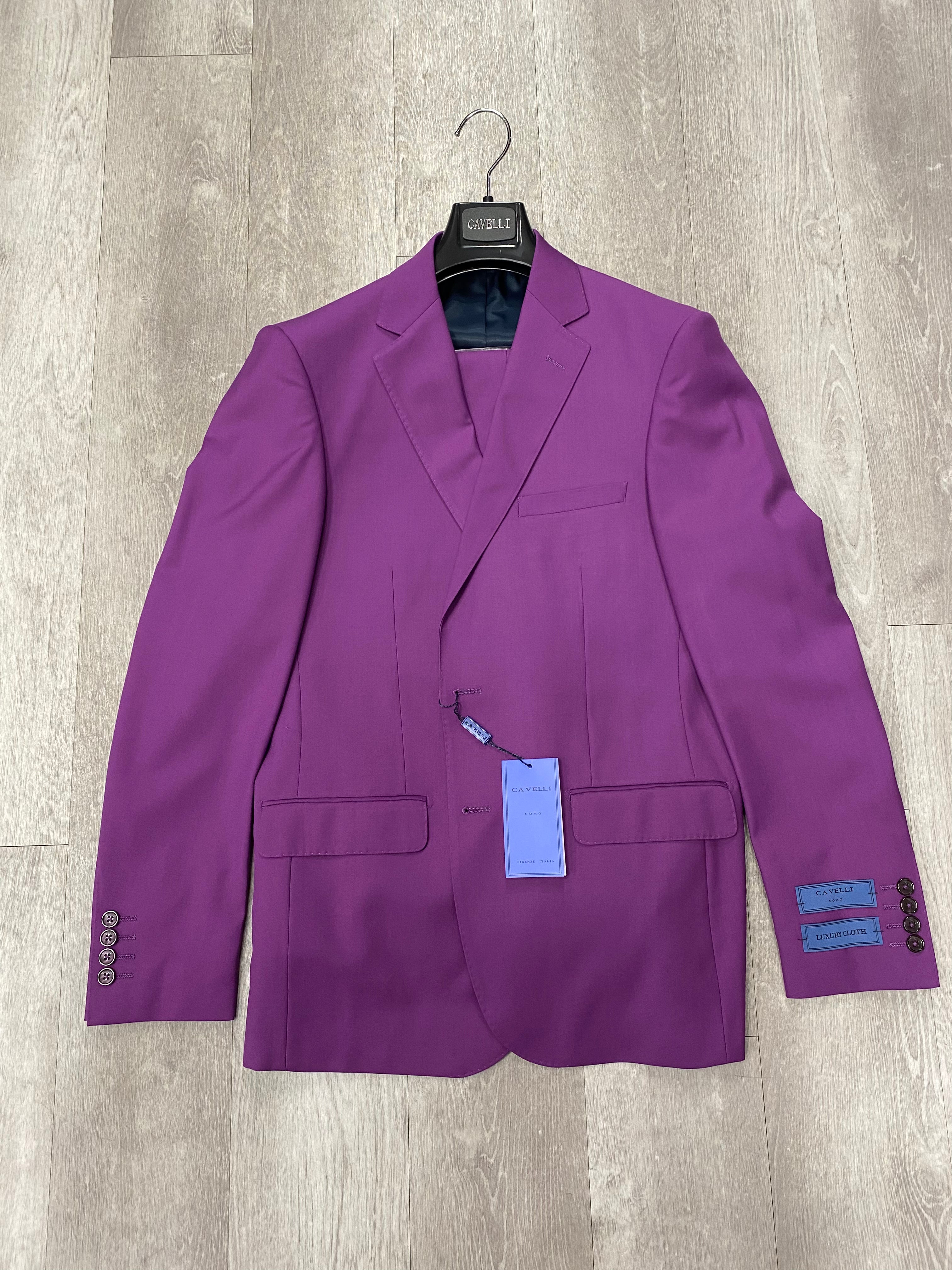 Cavelli Uomo Porto Slim Fit Suit 3477/36 Purple – Unique Design Menswear