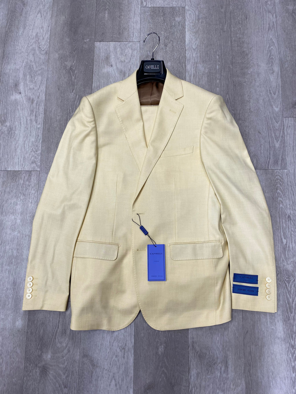 Cavelli Uomo Porto Slim Fit Suit 1986/21 Light Yellow