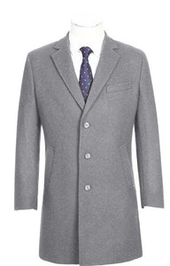 ENGLISH LAUNDRY Wool Blend Breasted Light Gray Top Coat EL53-01-410