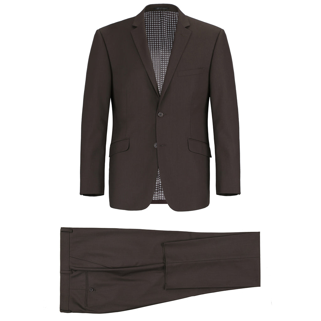 RENOIR 2-Piece Classic Fit Notch Lapel Solid Suit 201-5