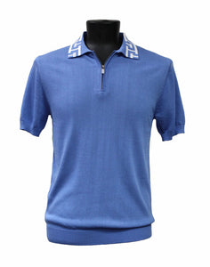 Bassiri Blue Short Sleeve Sweater Q127
