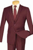 Vinci Slim Fit 2 Piece 2 Button Business Suit (Burgundy) S-2PP