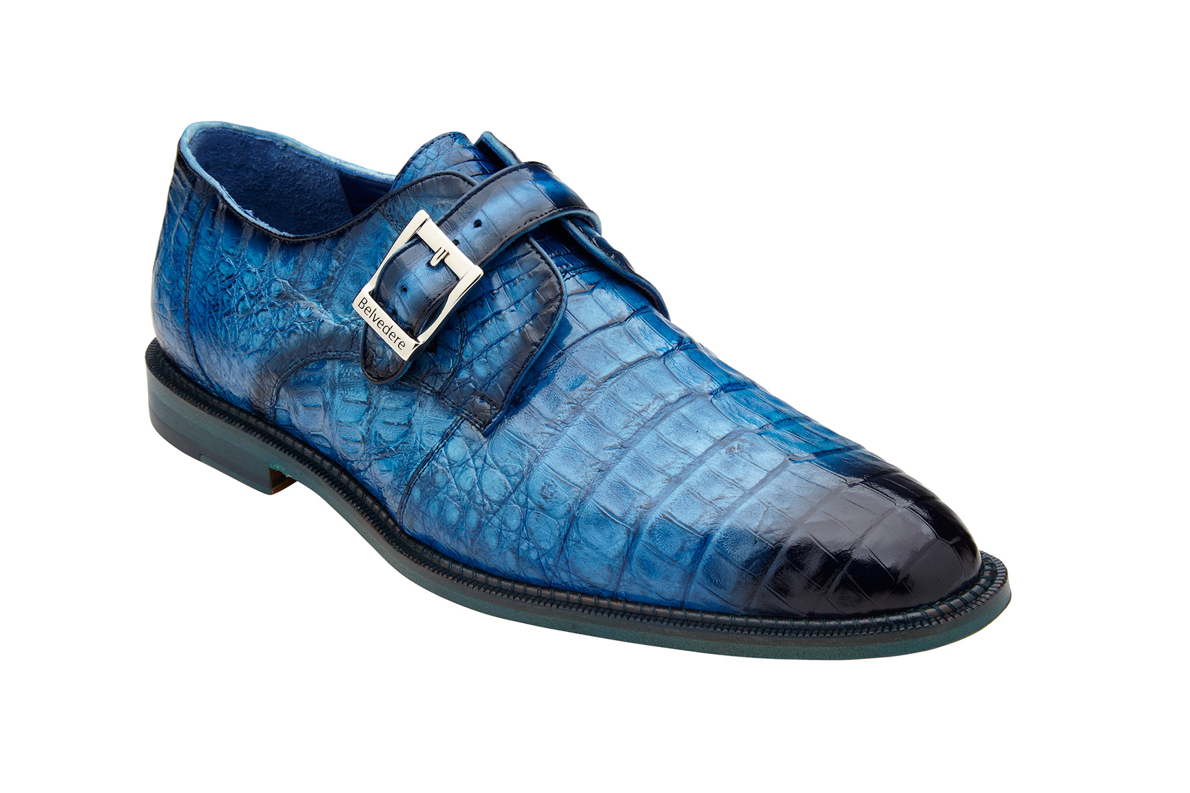 Belvedere Spencer Genuine Crocodile Dress Shoe - Blue - N05 - IN STORE