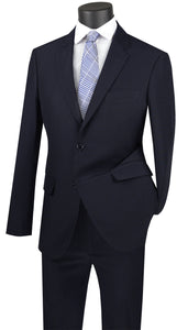 Vinci Ultra Slim Fit Single Breasted 2 Button Suit (Navy) US-2PP