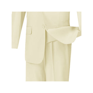 Vinci Regular Fit 3 Piece Suit 2 Button (Ivory) V2TR