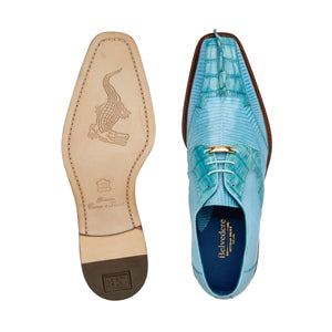 Belvedere - Valter, Genuine Caiman Crocodile and Lizard Dress Shoe - Summer Blue - 1480